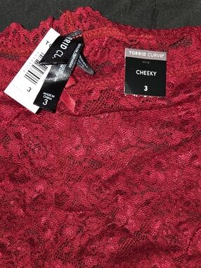 torrid Curve Cheeky Lace Panty in Wine Red